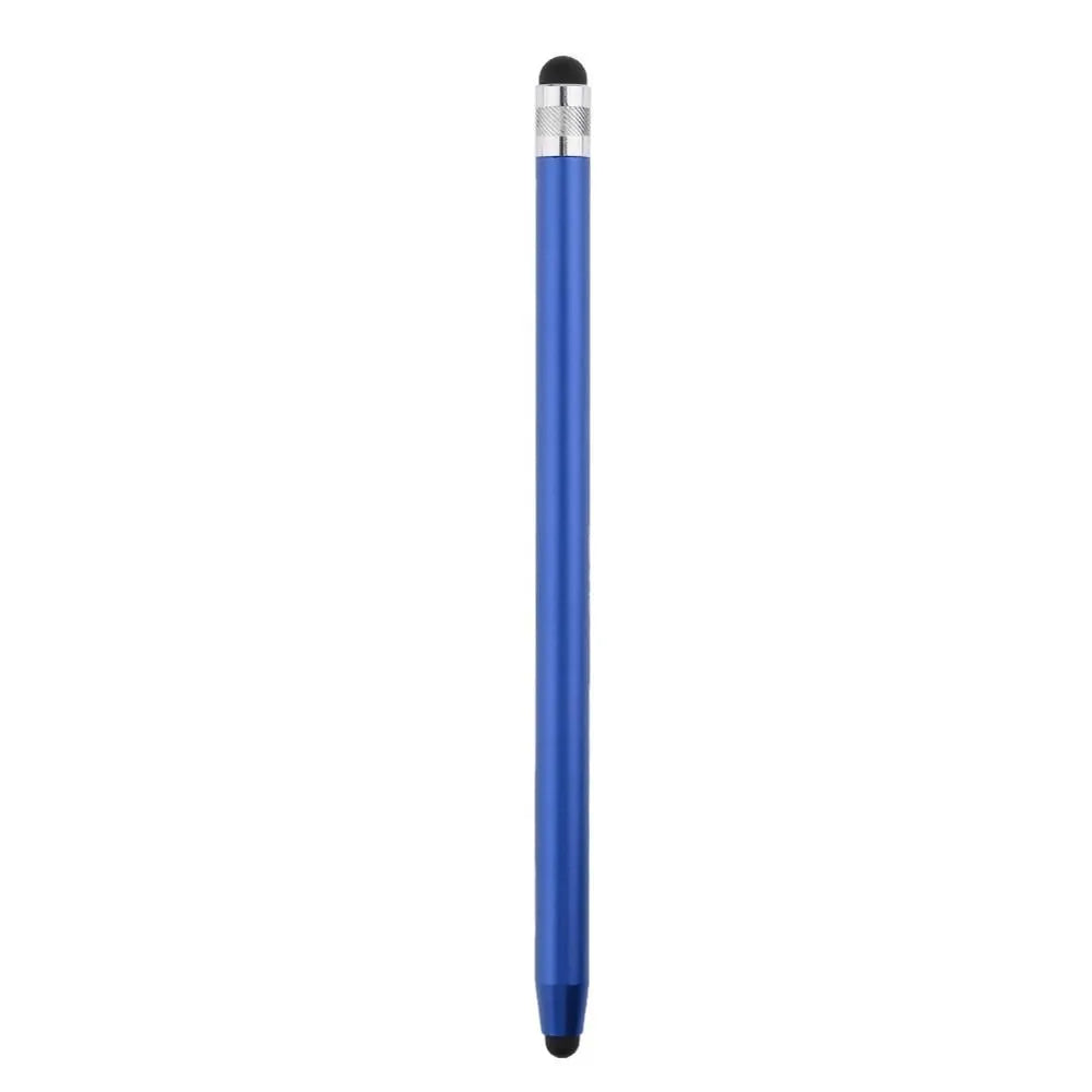 WK128 metal double-tip capacitive painting pen in silver, showing both silicone tips, for iPad and tablet drawing.