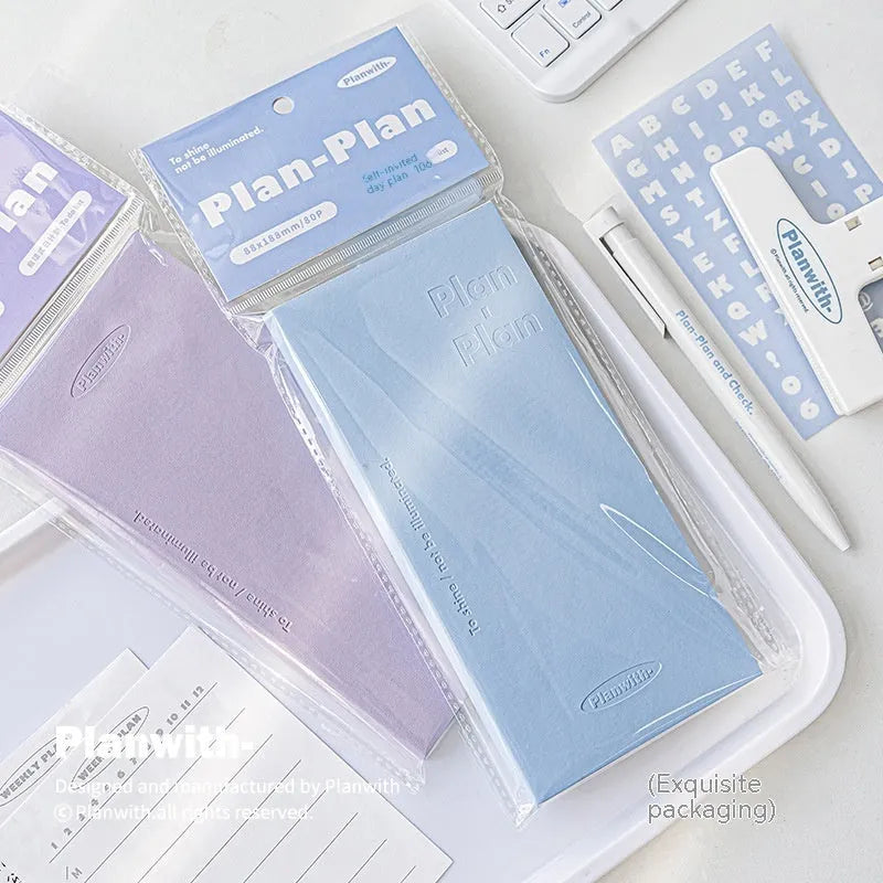 Embossed daily meter book with white cow paper pages in blue, gray, protective, purple, or white cover