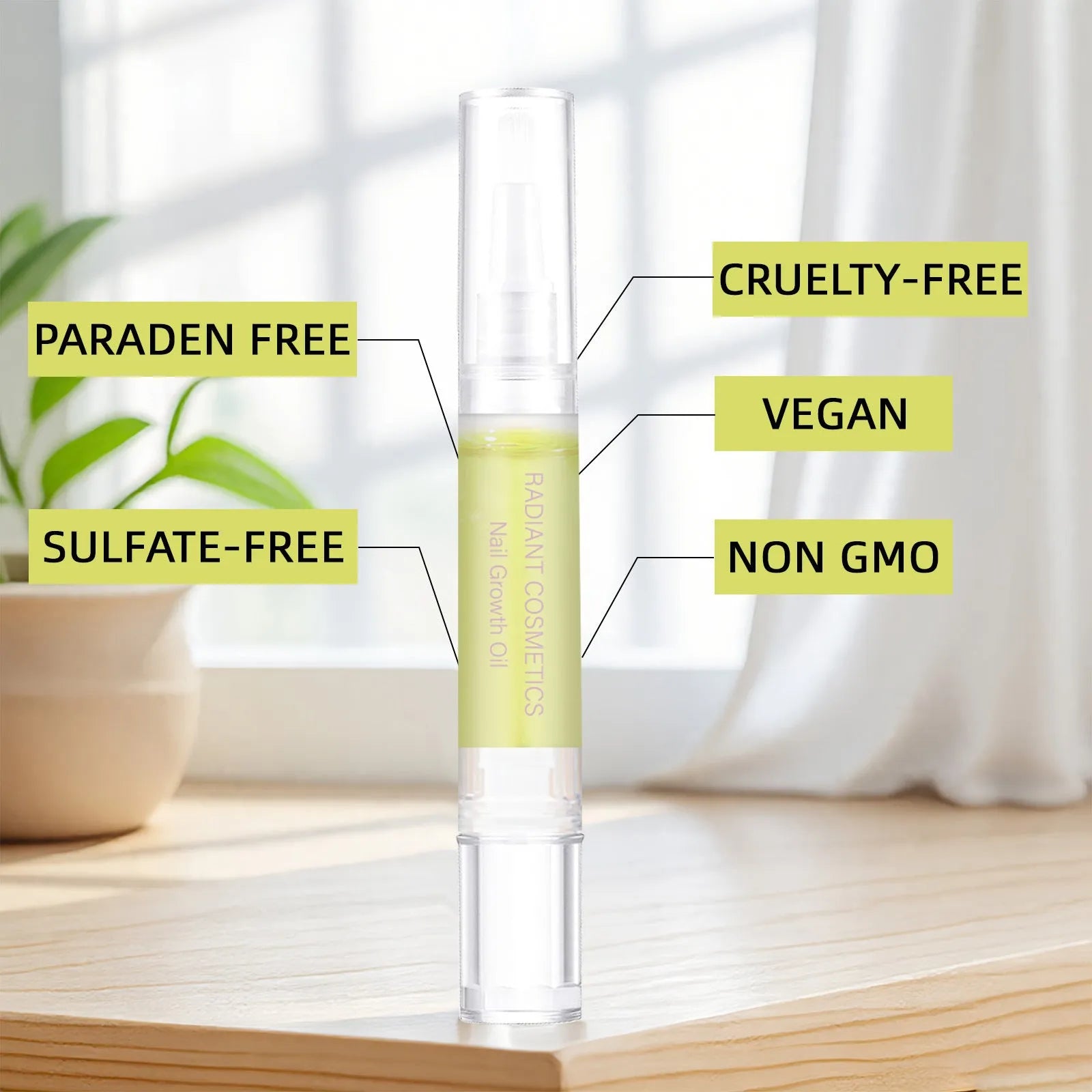 3ml bottle of wash-free nail growth and moisturising treatment oil