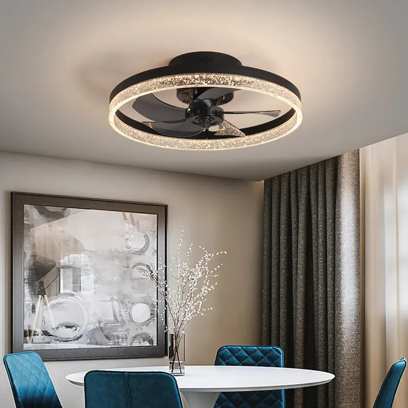 Nordic style ceiling fan with integrated LED light in 50cm diameter with remote control
