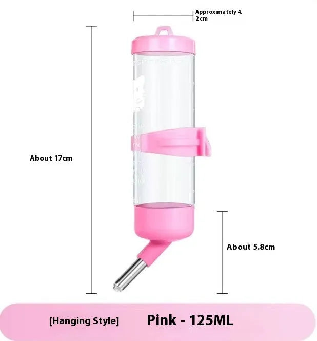 Ball kettle pet water feeder in five colours with glass tube option for rabbits, guinea pigs, hamsters