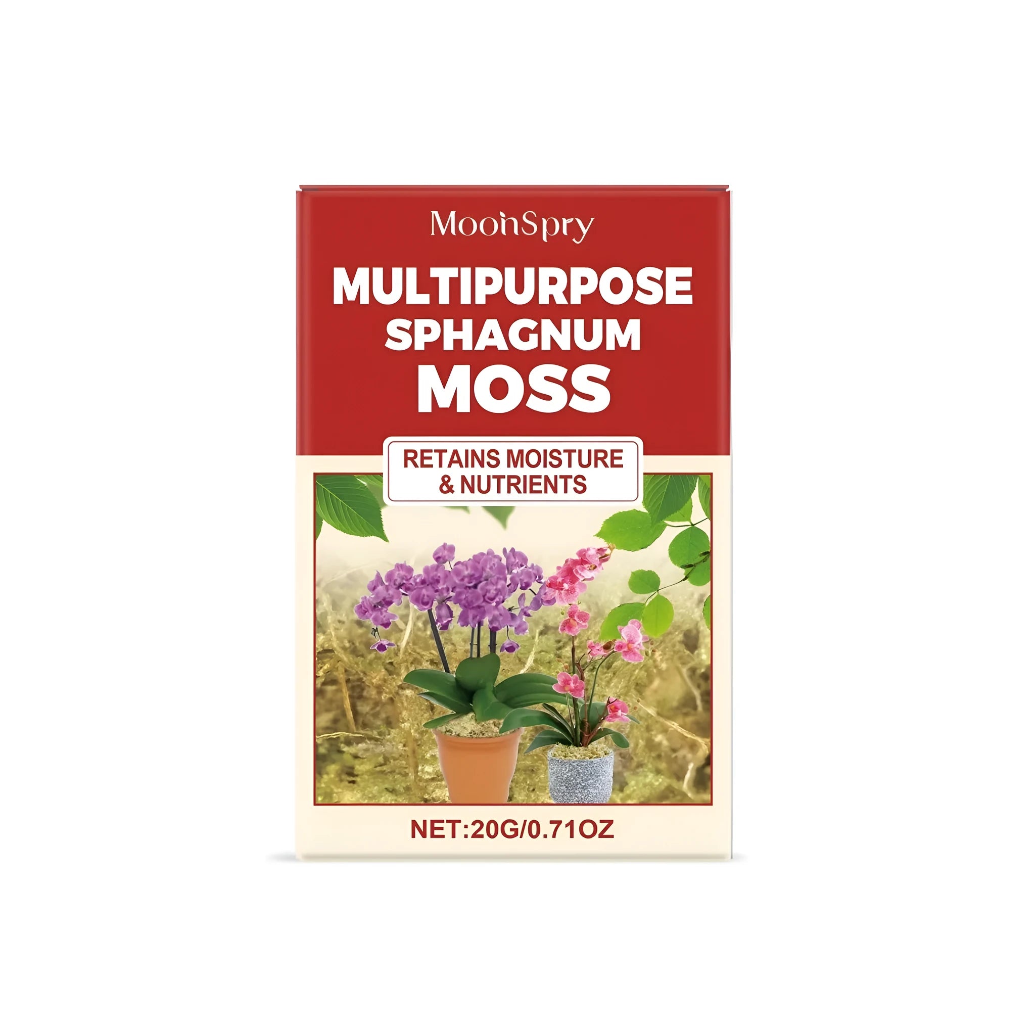 20g pack of dehydrated sphagnum moss for terrarium substrate and gardening moisture retention
