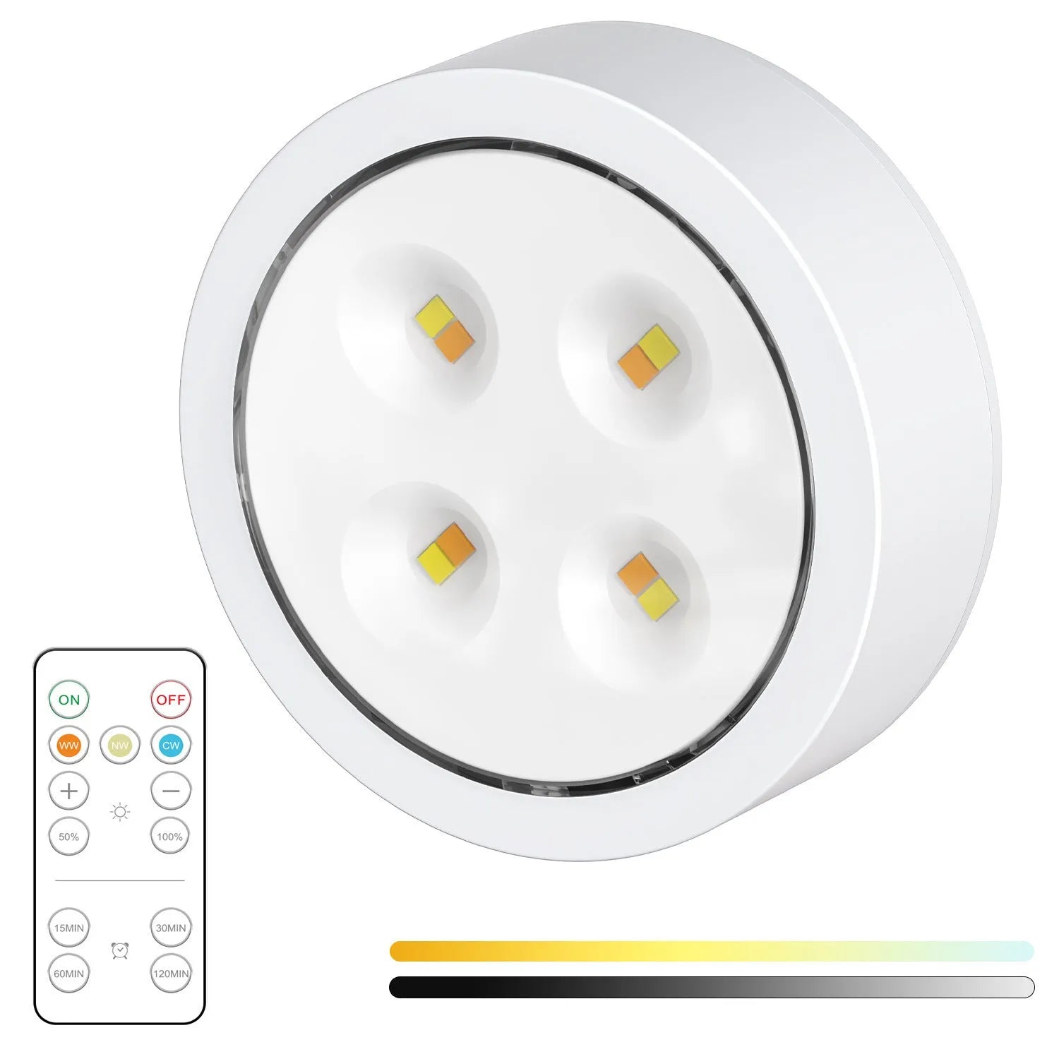 White transparent planet-style LED magnetic suction light with remote control