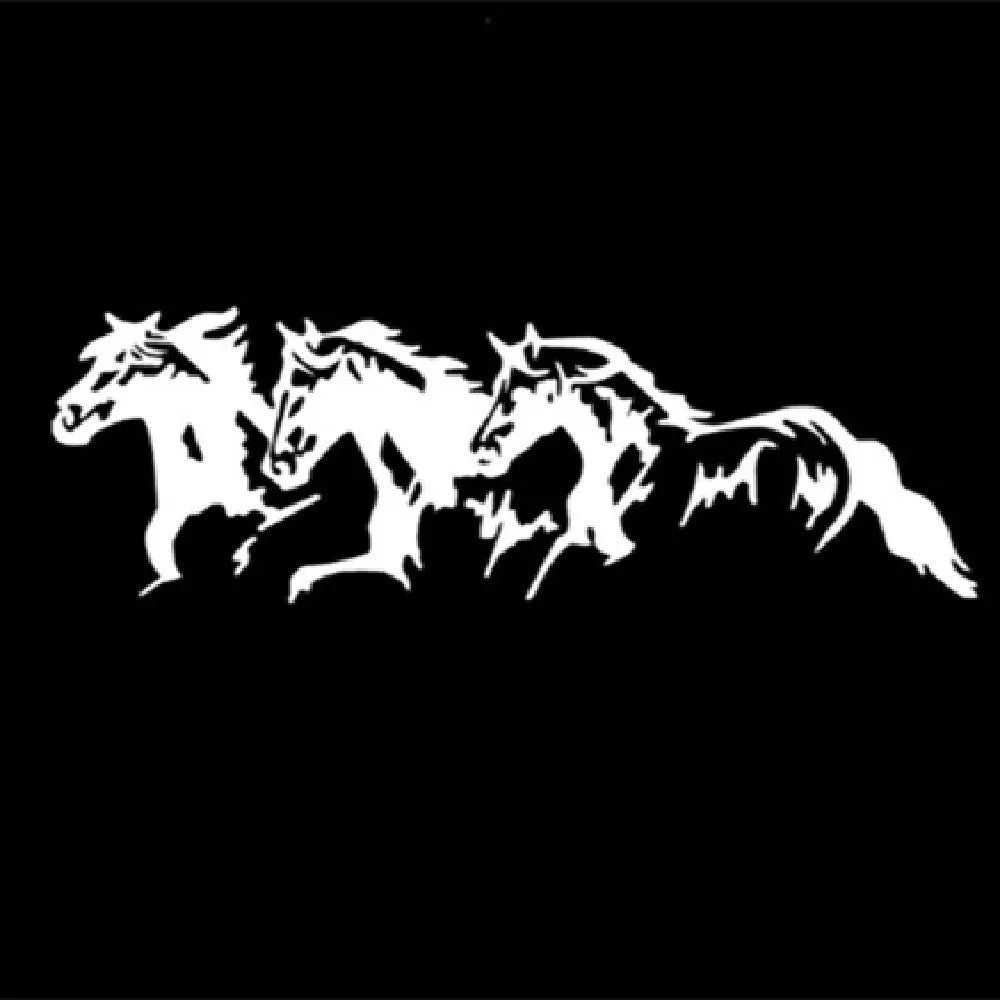 Steed horse vinyl car decal sticker showing galloping design, dimensions 25cm by 8cm.