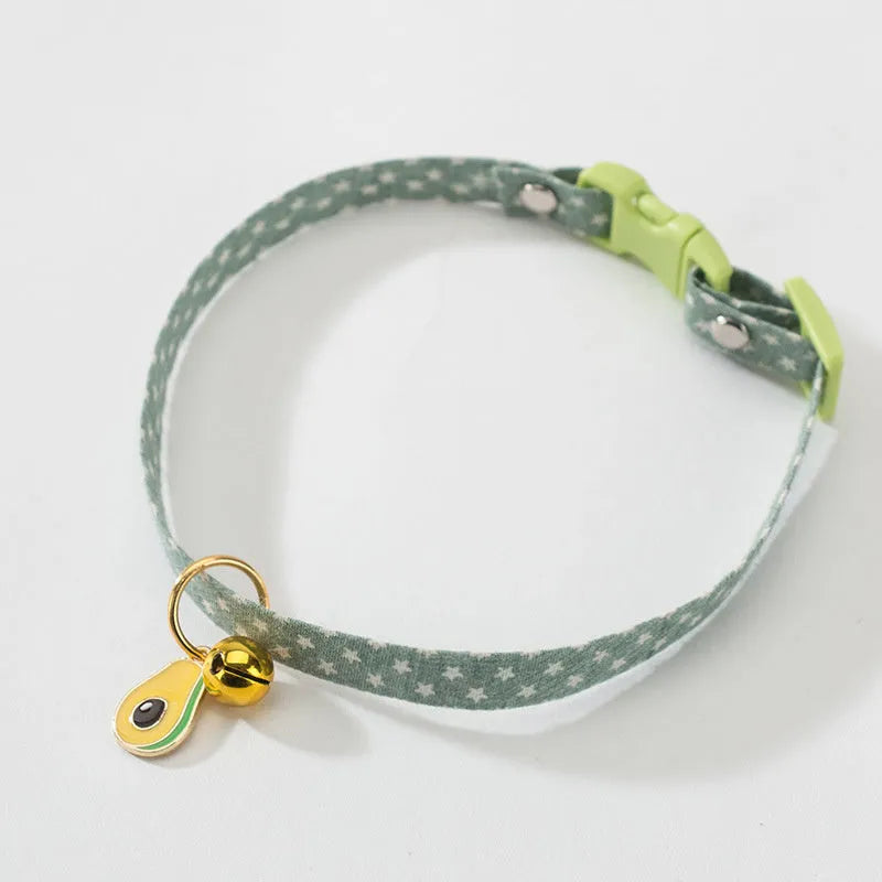 Adjustable cat collar with metal bell pendant and bow tie for small dogs