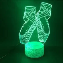 3D ballet dancer LED night light with remote control showing seven colour options
