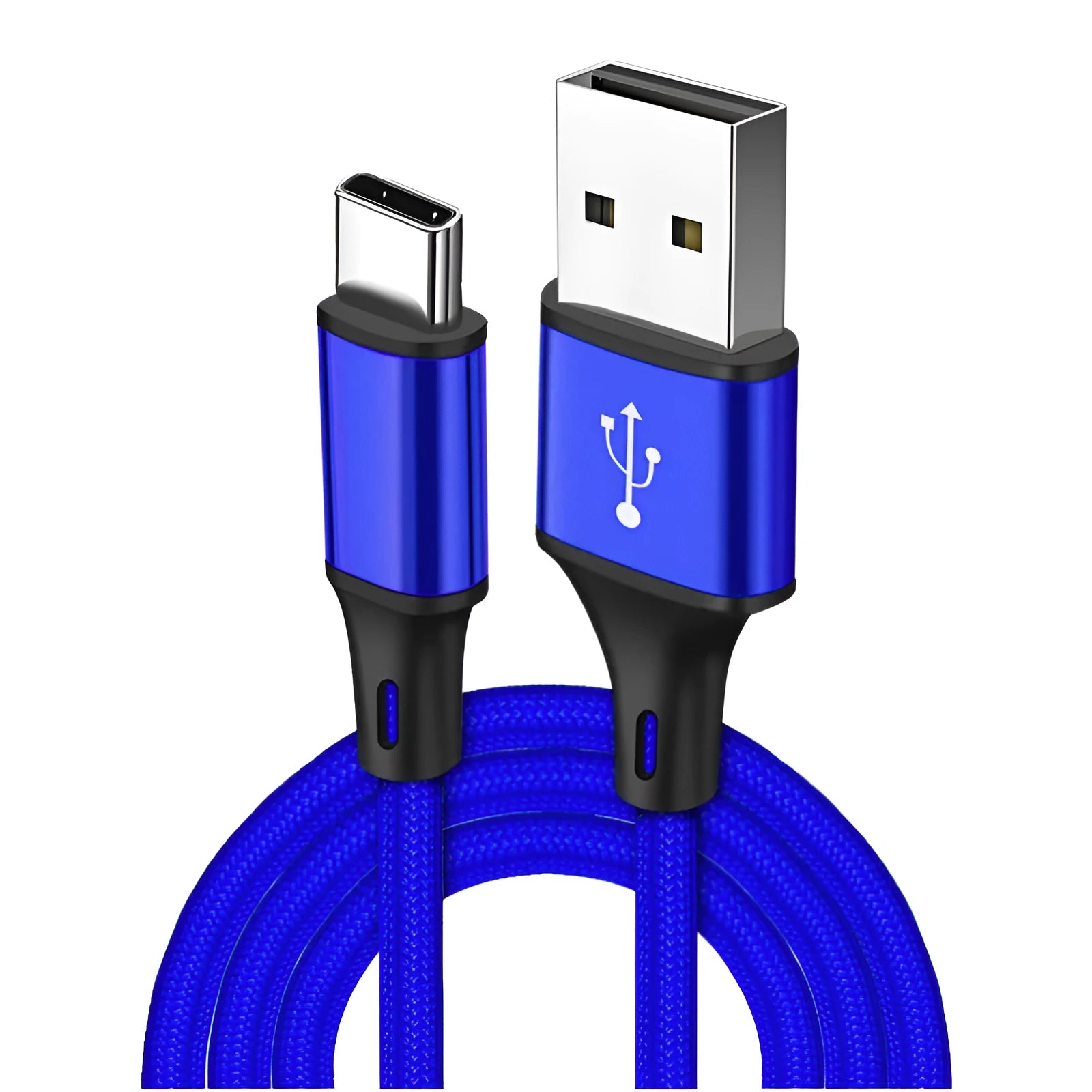 Long 2 metre mobile phone data cable in multiple colours for Apple, Android and TYPE-C phones.
