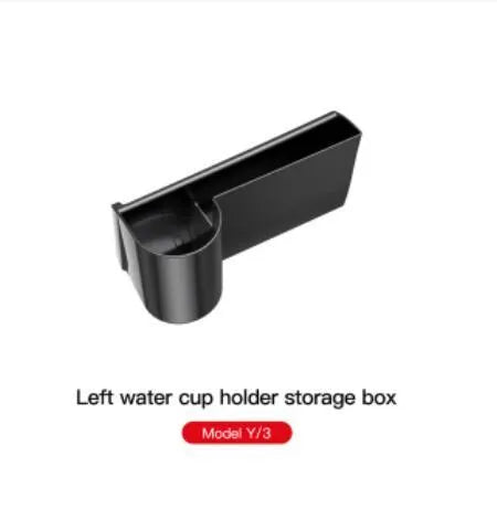 Plastic dashboard water cup holder designed for Tesla Model 3 and Model Y cars.