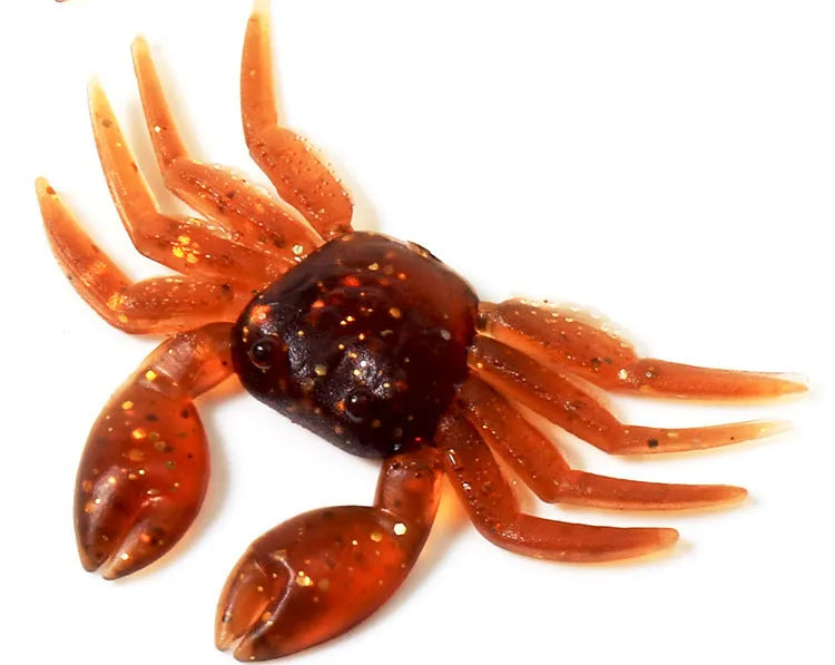 PVC software crab bait fishing lure measuring 8cm in red crab and brown crab specifications