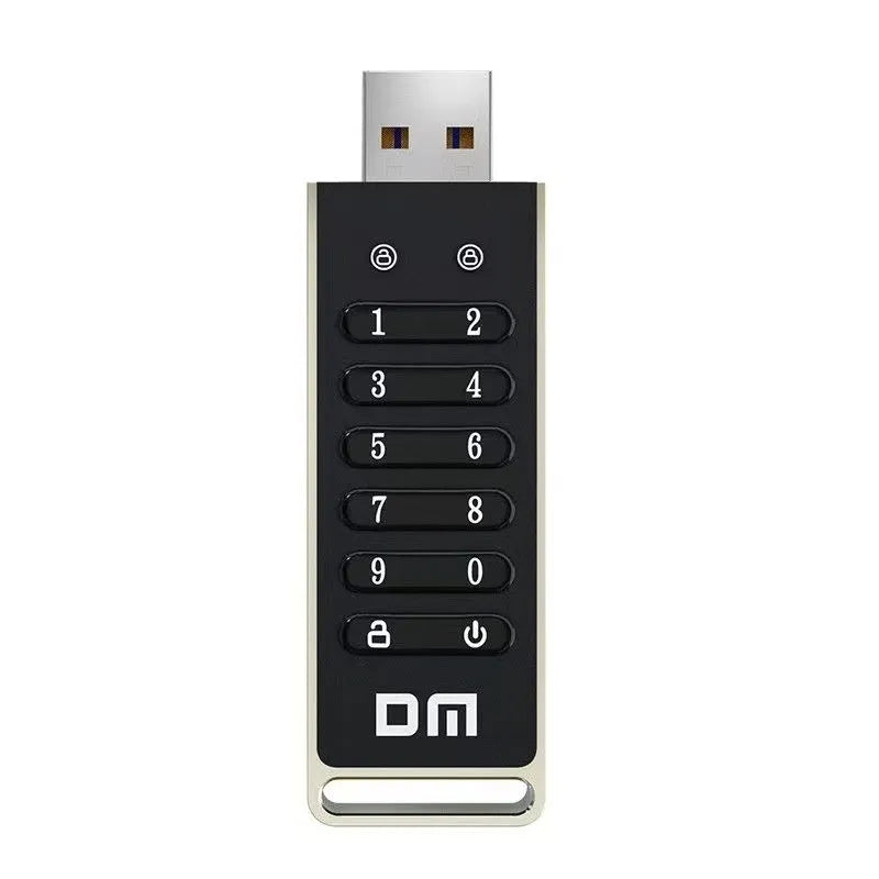 Metal security USB flash drive with fingerprint sensor and 64GB capacity