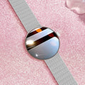 Women's smart watch with circular dial and metal strap in choice of finishes