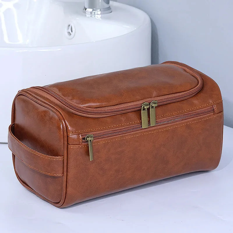 Large waterproof cosmetic storage bag in PU leather or Oxford cloth material
