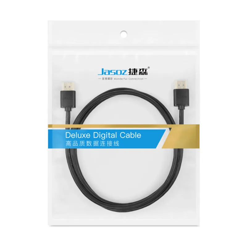 HDMI cable with gold-plated connectors and hairline rule finish in various length options