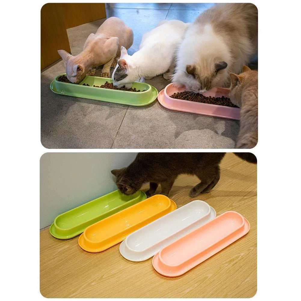 Green leakproof pet bowls with non-slip rubber bases, set of two for dog and cat feeding