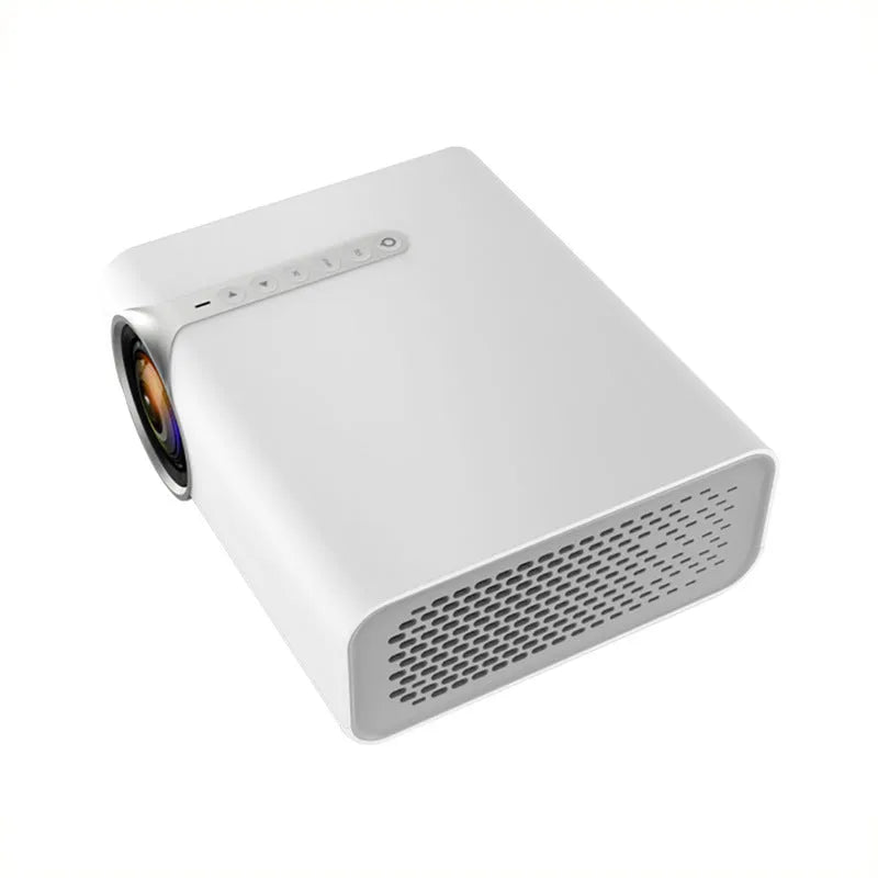 YG530 mini mobile phone projector in black or white showing wireless connection to smartphone