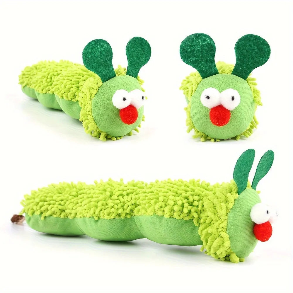 Green interactive plush cat toy pillow with rechargeable electronic sports cat mechanism