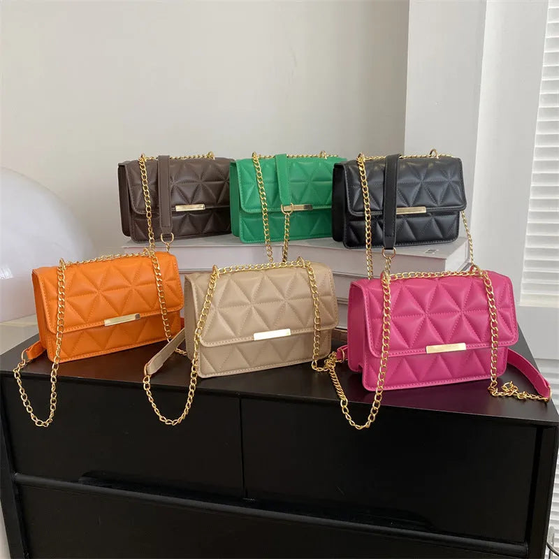 Women's casual retro PU messenger bag in horizontal square shape with decorative stitching