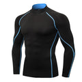 Quick-drying polyester collar sweater for men in black with dark grey line detail