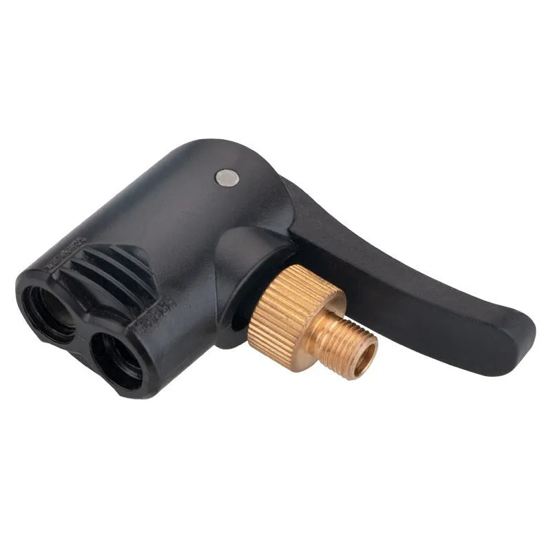 Two-in-one air compressor nozzle with two 16cm chuck connectors for vehicle tyre inflation