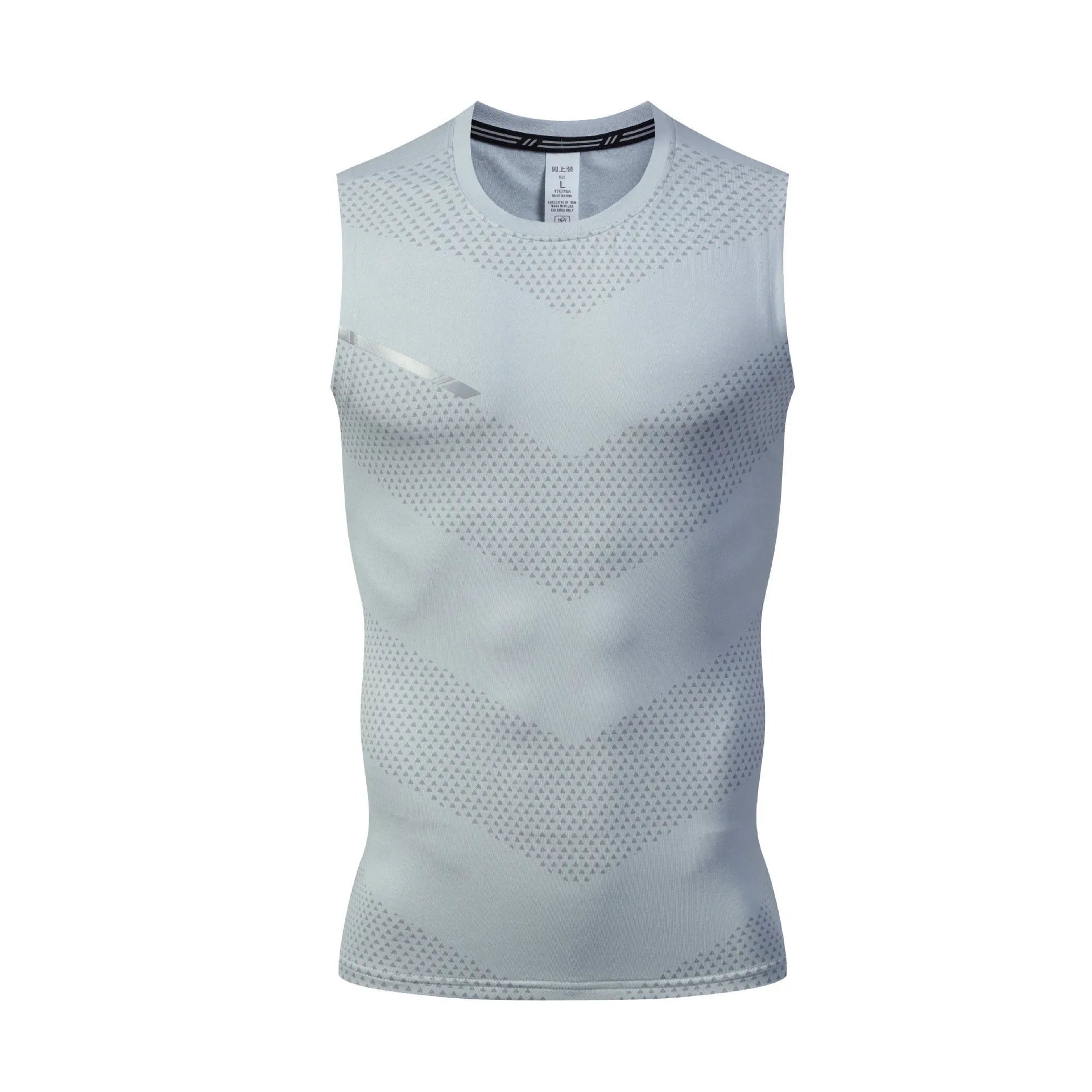 Men's solid colour quick-drying sports singlet in polyester fabric for summer athletic activities
