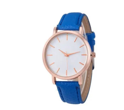 Quartz watch with square 35.5mm case and PU leather strap in multiple colour options
