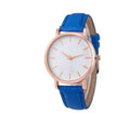 Quartz watch with square 35.5mm case and PU leather strap in multiple colour options