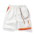 Men's plus size bamboo fibre shorts with elastic high waist in a straight-leg, cropped style.