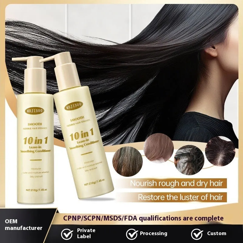 Wash-free soft hair conditioner bottle, 210g net content, for ladies moisturising treatment.