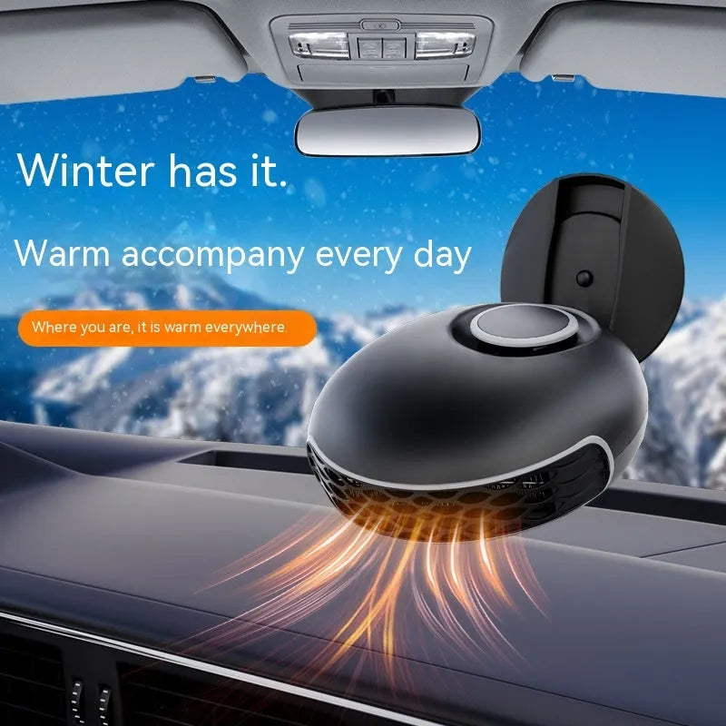 Black car warm air blower heater with 150W power for 12V and 24V vehicle systems