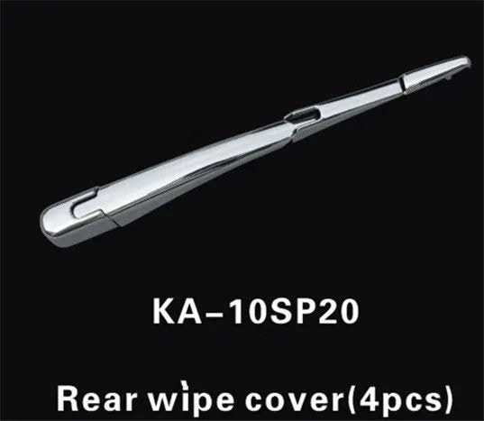 Four silvery ABS plastic rear wiper cover trim caps for a 2010 Hyundai.