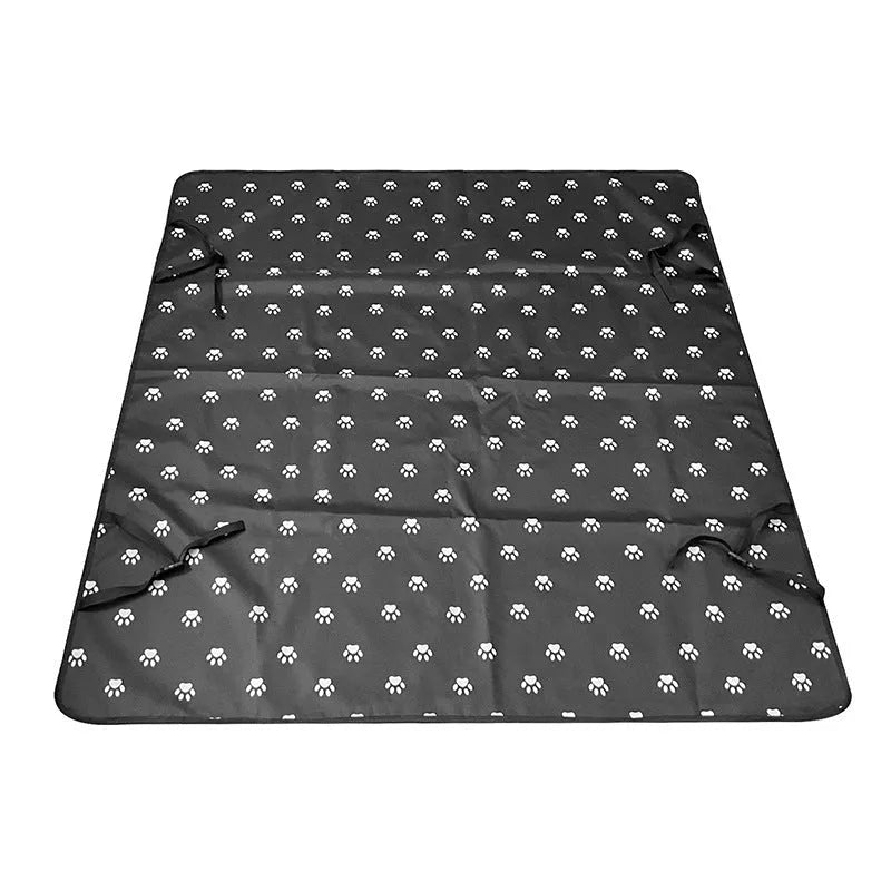 Car rear seat protector mat for dogs in cloth material with water resistant properties