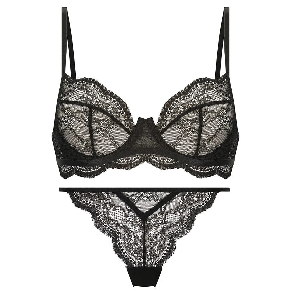 Women's French bra suit bikini set in nylon with double shoulder straps