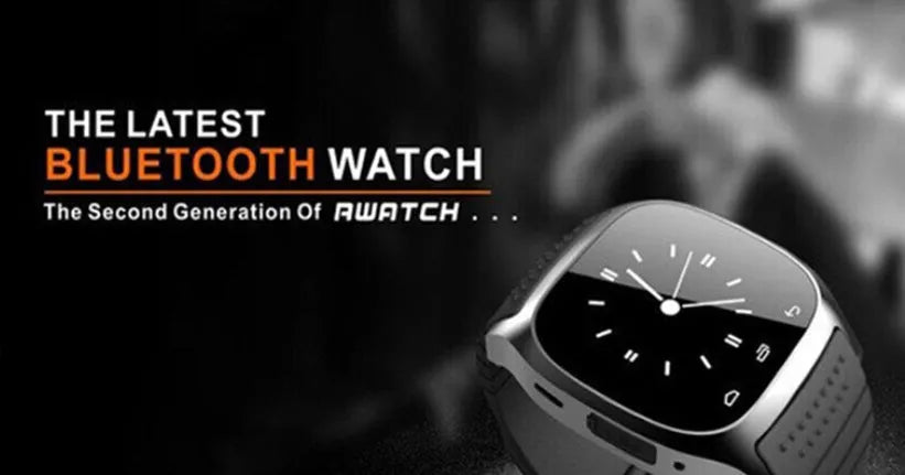 Bluetooth sports watch in black, white or blue colours compatible with Apple iPhone and Android phones