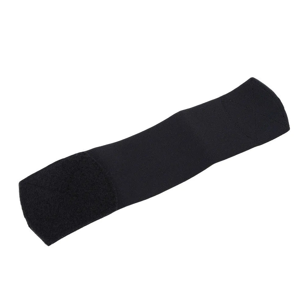 Rubber shin guard magic tape belt in red, blue, black, or white.