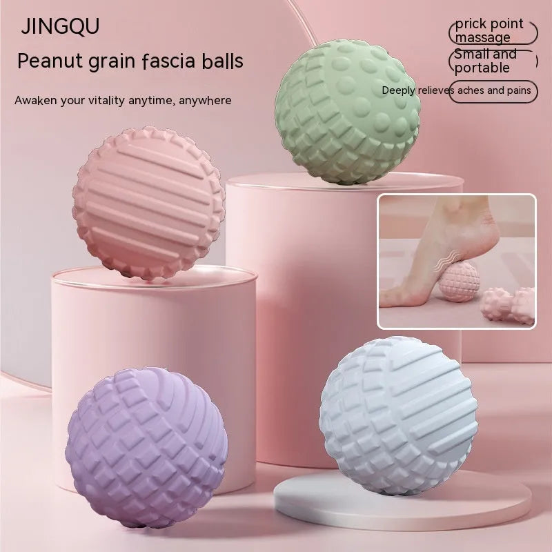 6cm diameter TPR foot massage ball in blue colour with textured surface for acupressure