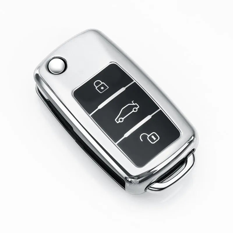 Volkswagen Model A folding key case in TPU with buckle attachment in four colour options