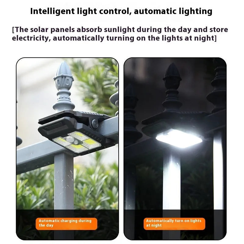 Intelligent human body induction clip lamp with ABS housing and LED COB light