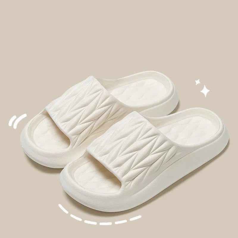 EVA leaf texture design slippers in multiple colours with non-slip soles for indoor household use