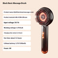 Red and blue light therapy massage hair comb in black or red plastic with Type-C charging port.