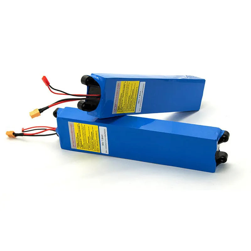 36V lithium-ion battery pack for electric scooters with 10.4Ah, 7.8Ah, and 6.6Ah capacity options.