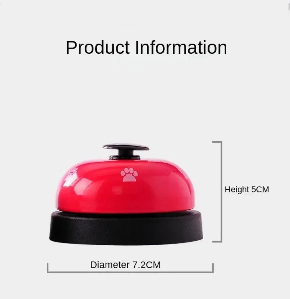 Pet training bell with footprints design in red colour for cat or dog