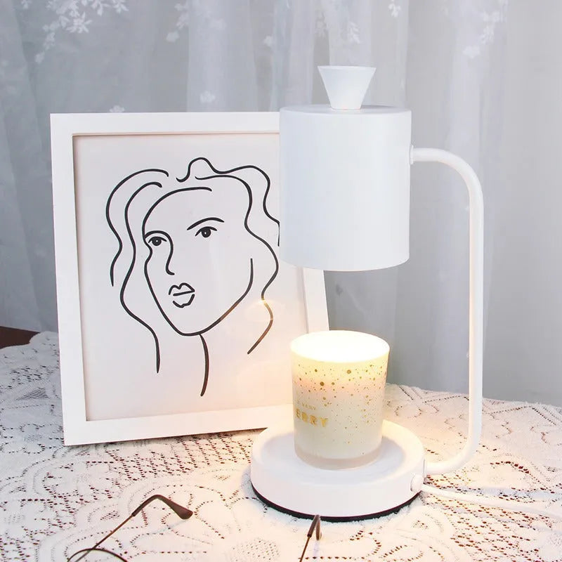 European-style aromatherapy melting wax lamp with dimmer switch in white or yellow colour options