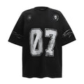 Men's printed short-sleeved cotton t-shirt in white or black colour options