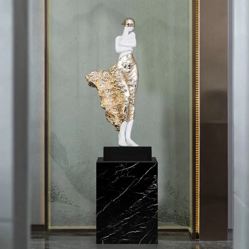 48cm tall sculptured beauty characters ornament in rose gold or silver modern decor piece