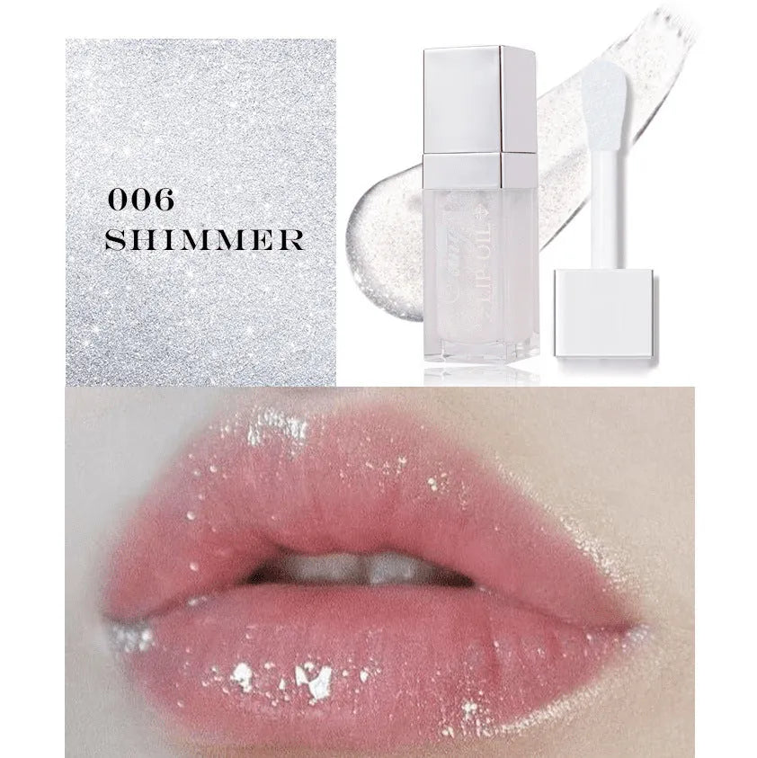 Mint lipstick set with five colour shades and a lip essence oil bottle.