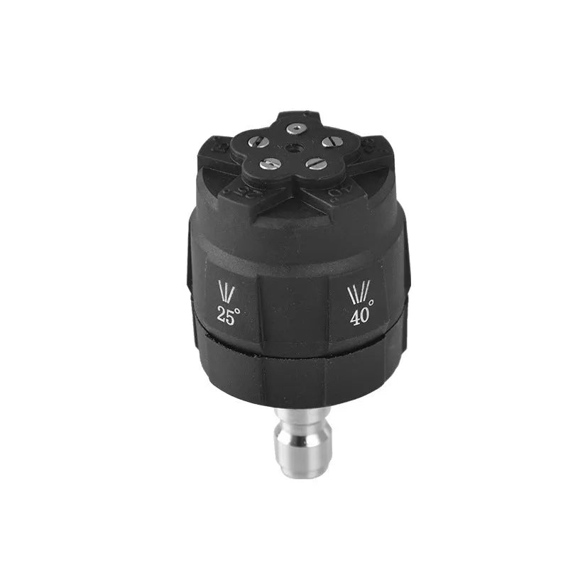 Five-in-one high-pressure water gun spray nozzle made from black engineering plastic