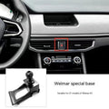 Goodway car dashboard phone holder with snap-on base and 360-degree rotation mechanism