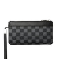 Black men's leather clutch wallet made from genuine cowhide measuring 20 by 10 centimetres