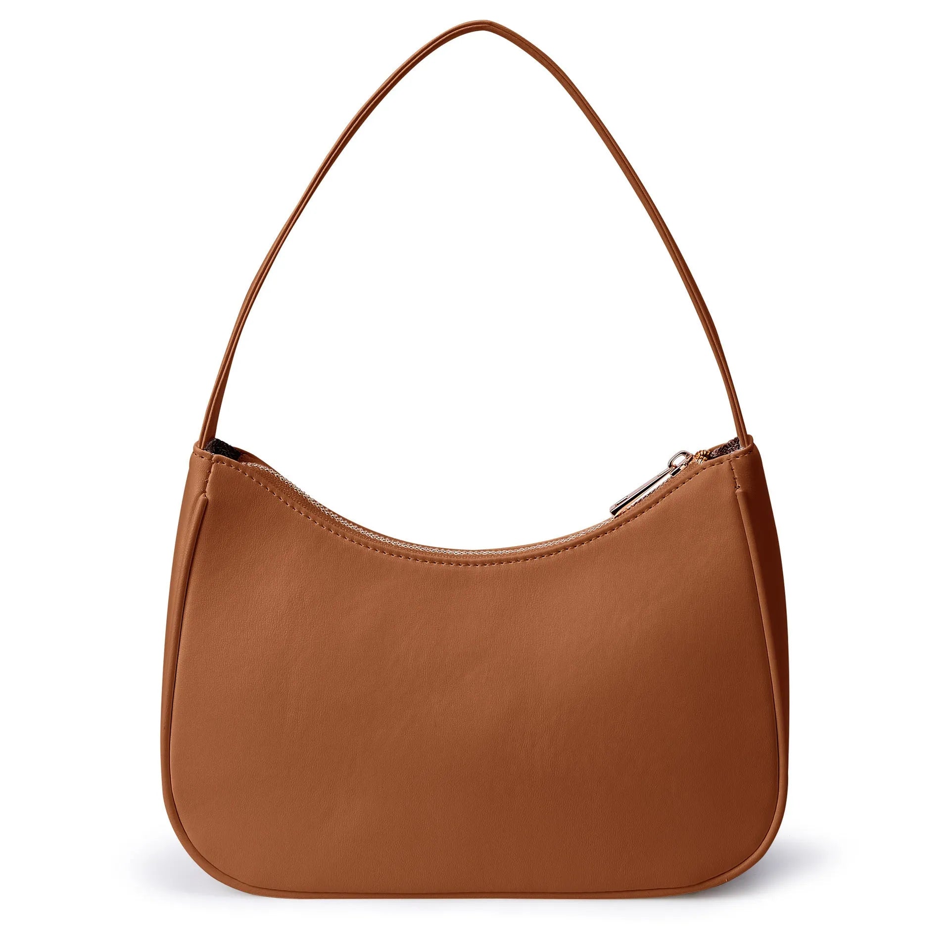 Retro style waterproof shoulder bag in apricot colour with adjustable strap
