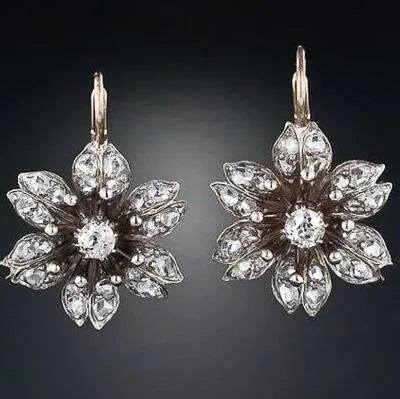 Silver retro fashion earrings with creative design elements for women